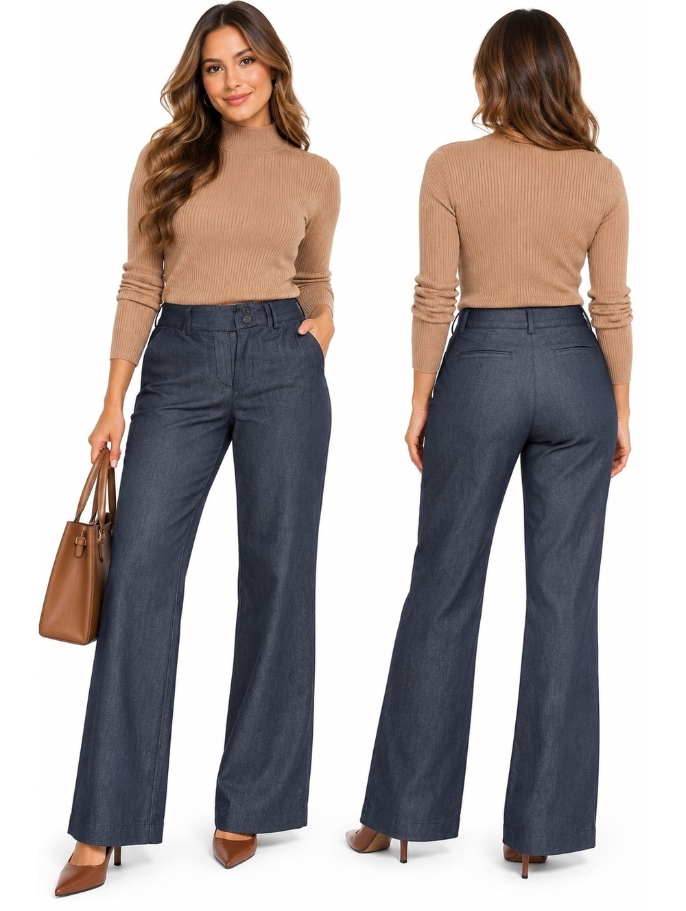 Express Editor Dark Blue Wide Leg Pants Size 2L